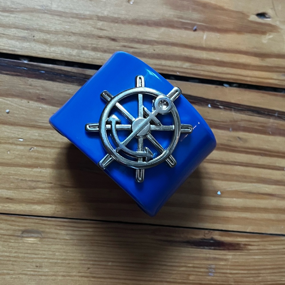 Blue Nautical Anchor Wrist Cuff